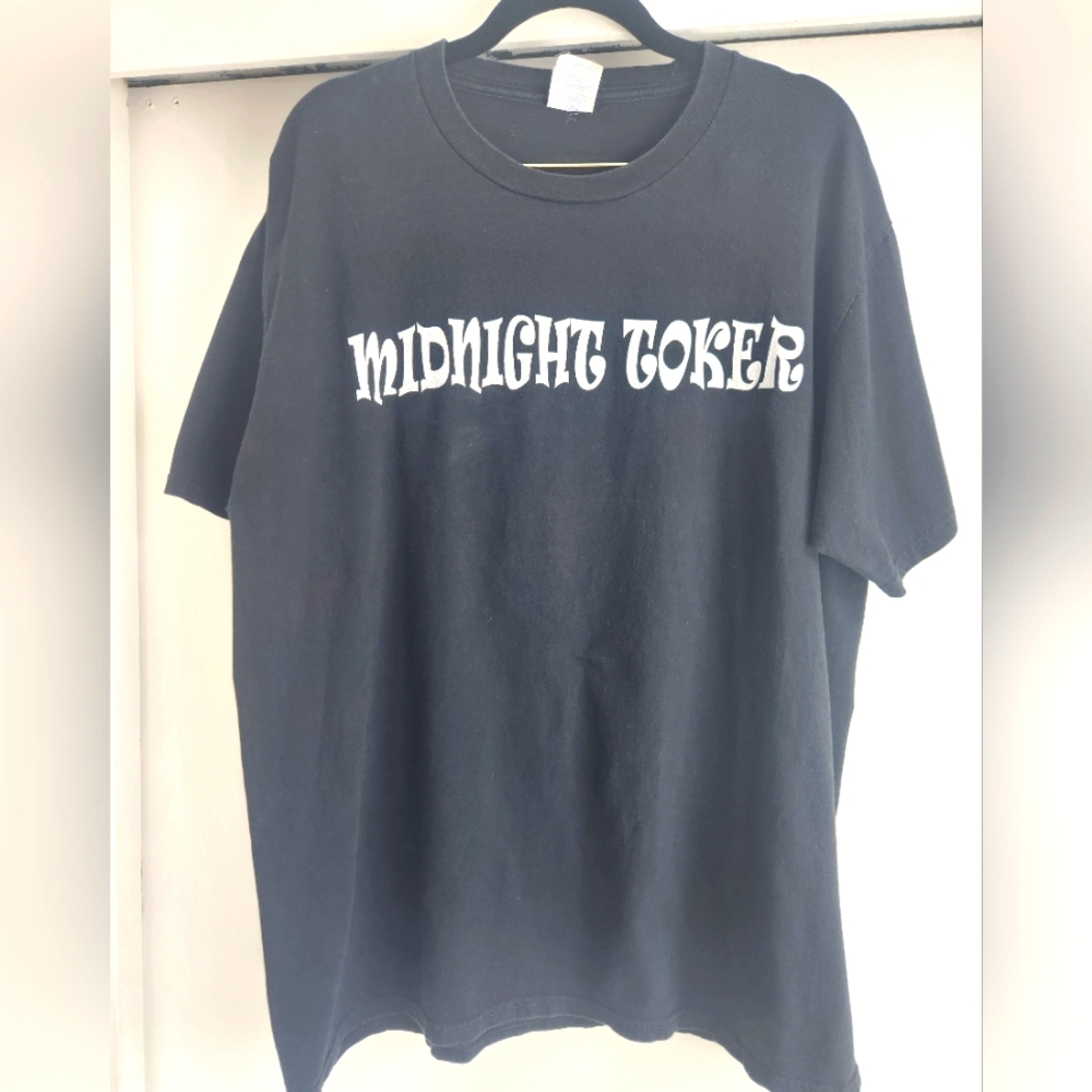 Midnight Toker Black Graphic T-Shirt Mens Large